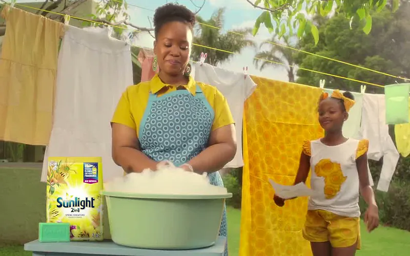 A mother and daughter hanging laundry in the Sunlight campaign