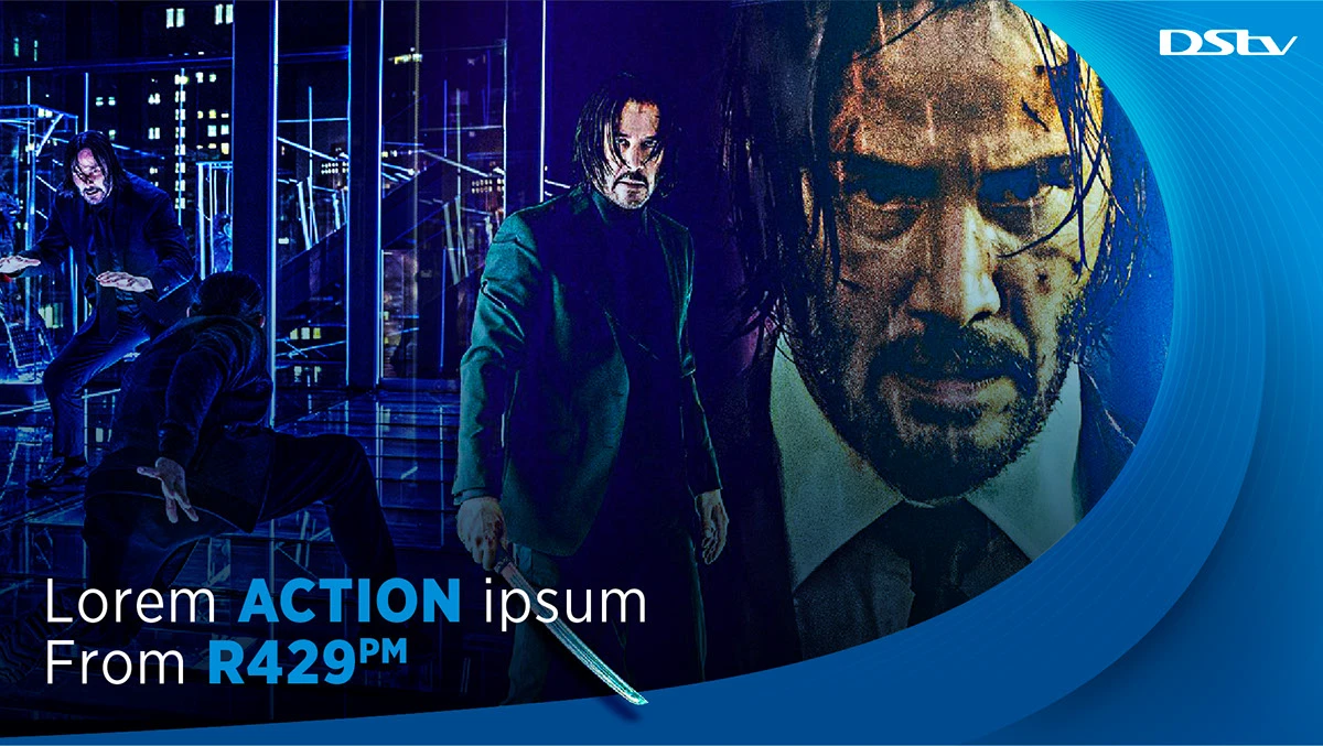 DStv identity pitch — single-title DStv pitch application featuring John Wick