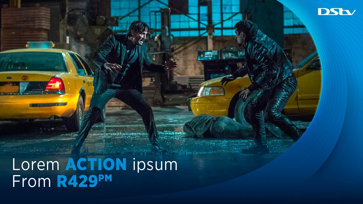 DStv identity pitch — genre-led DStv pitch application featuring an action scene
