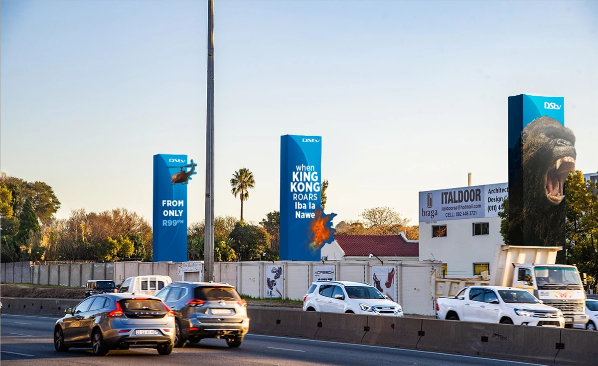 DStv identity pitch — dStv pitch showing dimensional roadside billboard applications