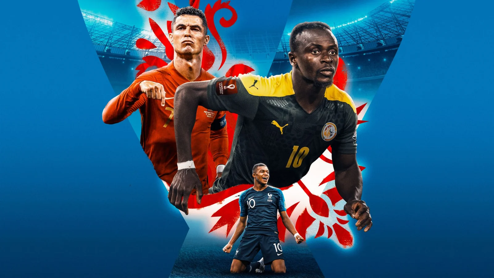 Cristiano Ronaldo, Kylian Mbappé and Sadio Mané in SuperSport's FIFA World Cup campaign