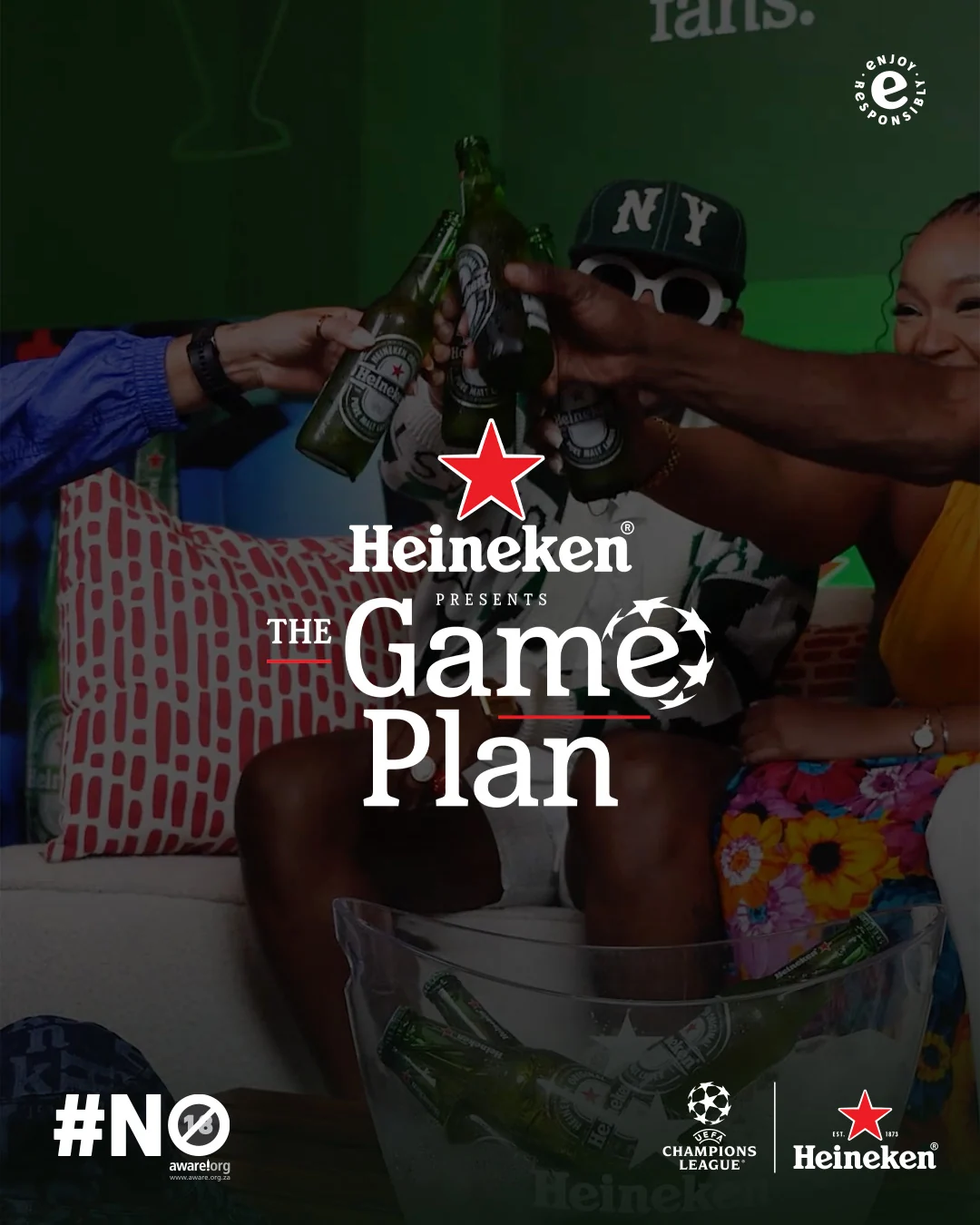 The Game Plan introduction poster, with guests raising a toast