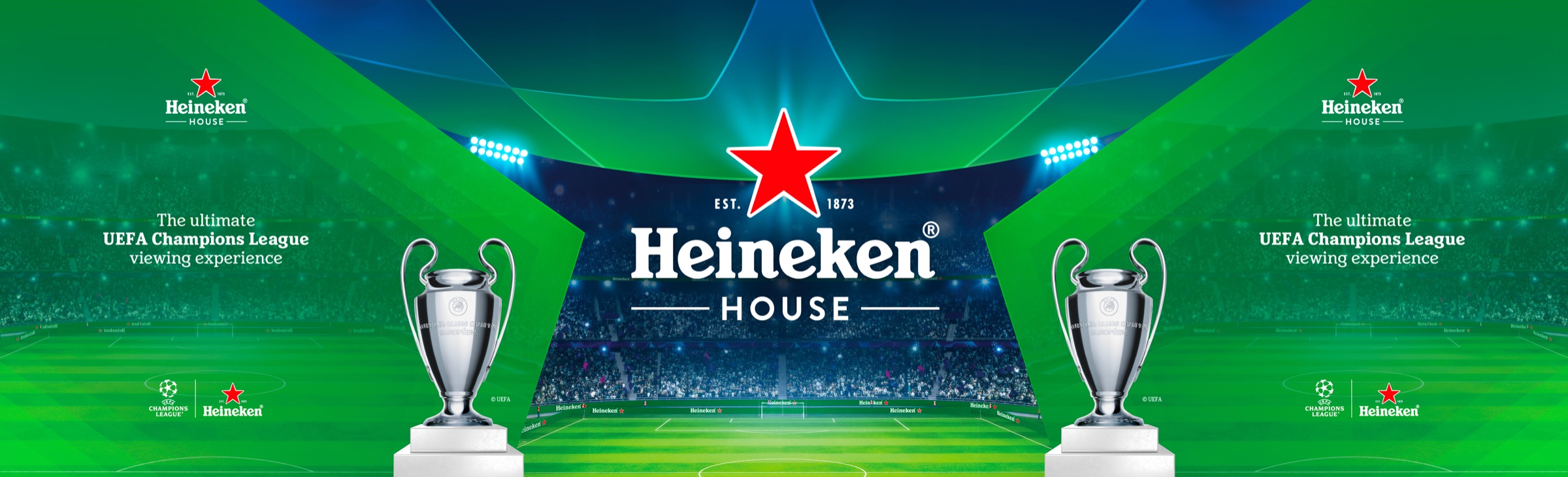 Heineken House UEFA Champions League final viewing experience wall artwork