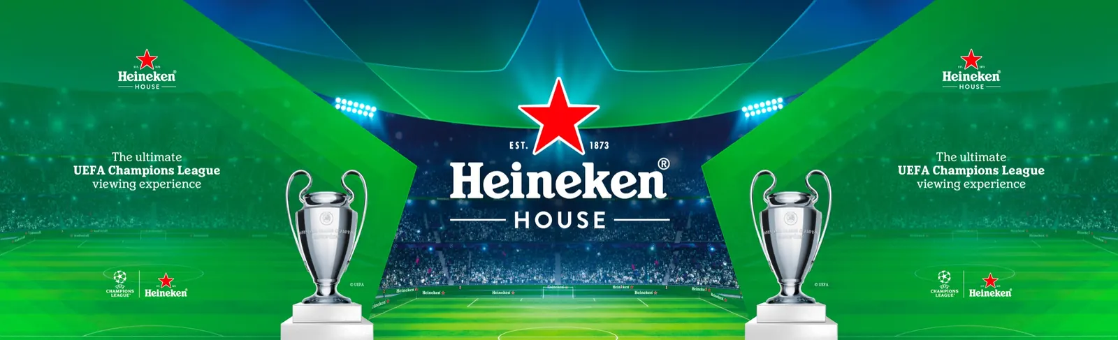 Heineken House UEFA Champions League final viewing experience wall artwork